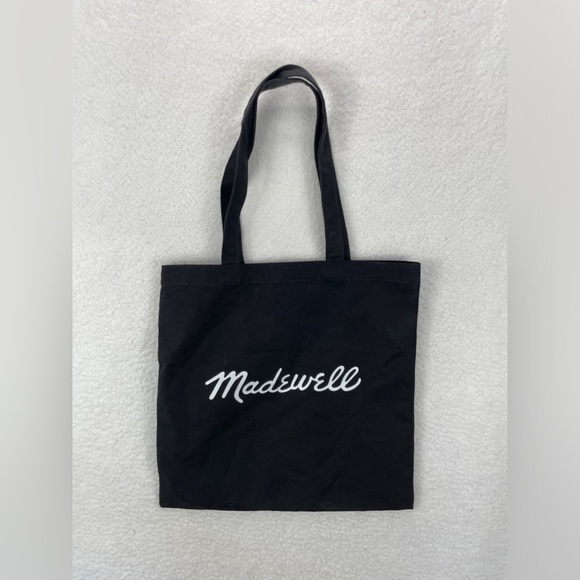 Madewell Tote Bag Women's Black Reusable Canvas Natural Cotton‎ Shoulder - Picture 1 of 5